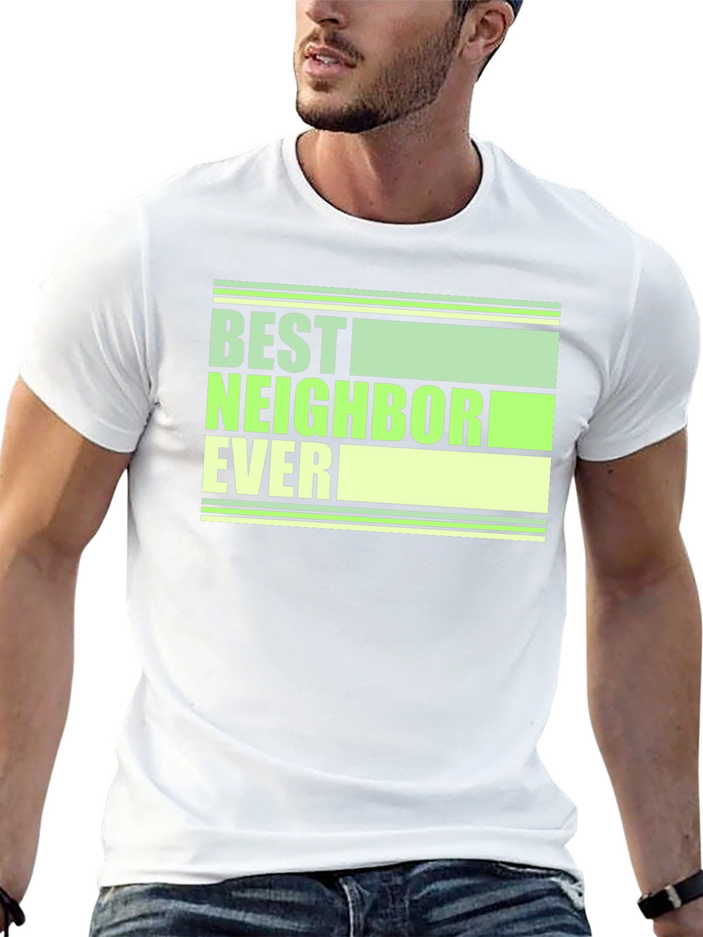 Best Neighbor Ever Graphic Tee - Cool Gift!