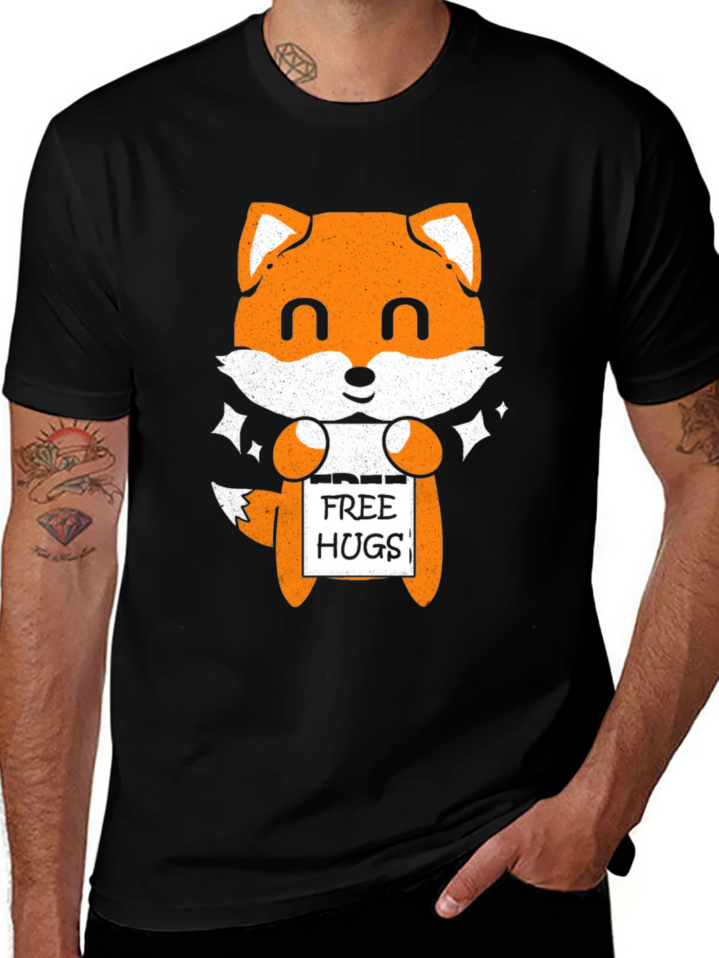 Cute Fox Free Hugs Graphic T-Shirt