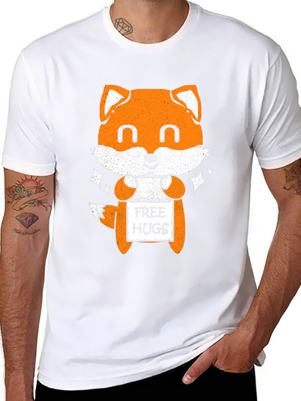 Cute Fox Free Hugs Graphic T-Shirt