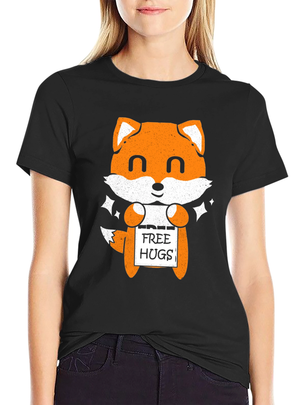 Cute Fox Free Hugs Graphic T-Shirt