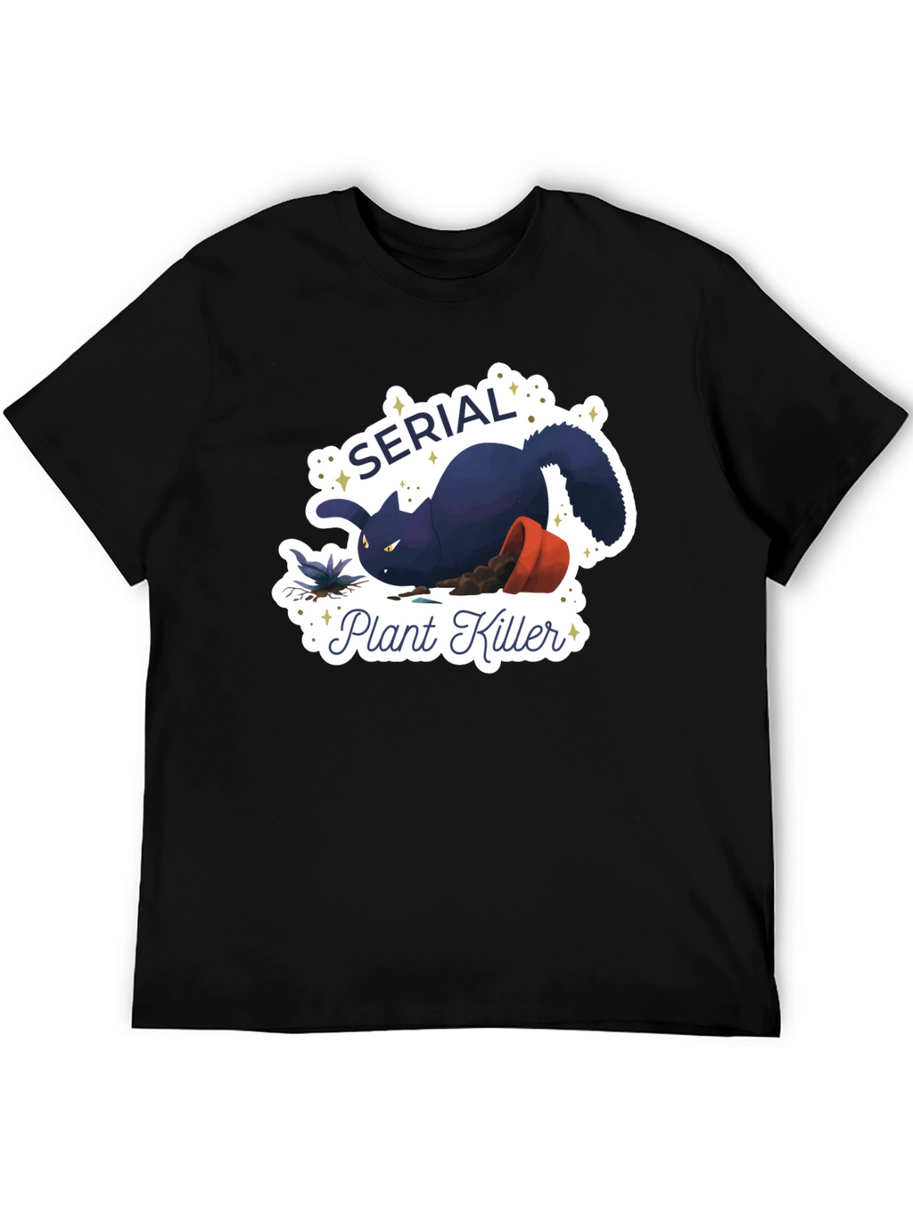 Serial Plant Killer Cat Graphic T-Shirt