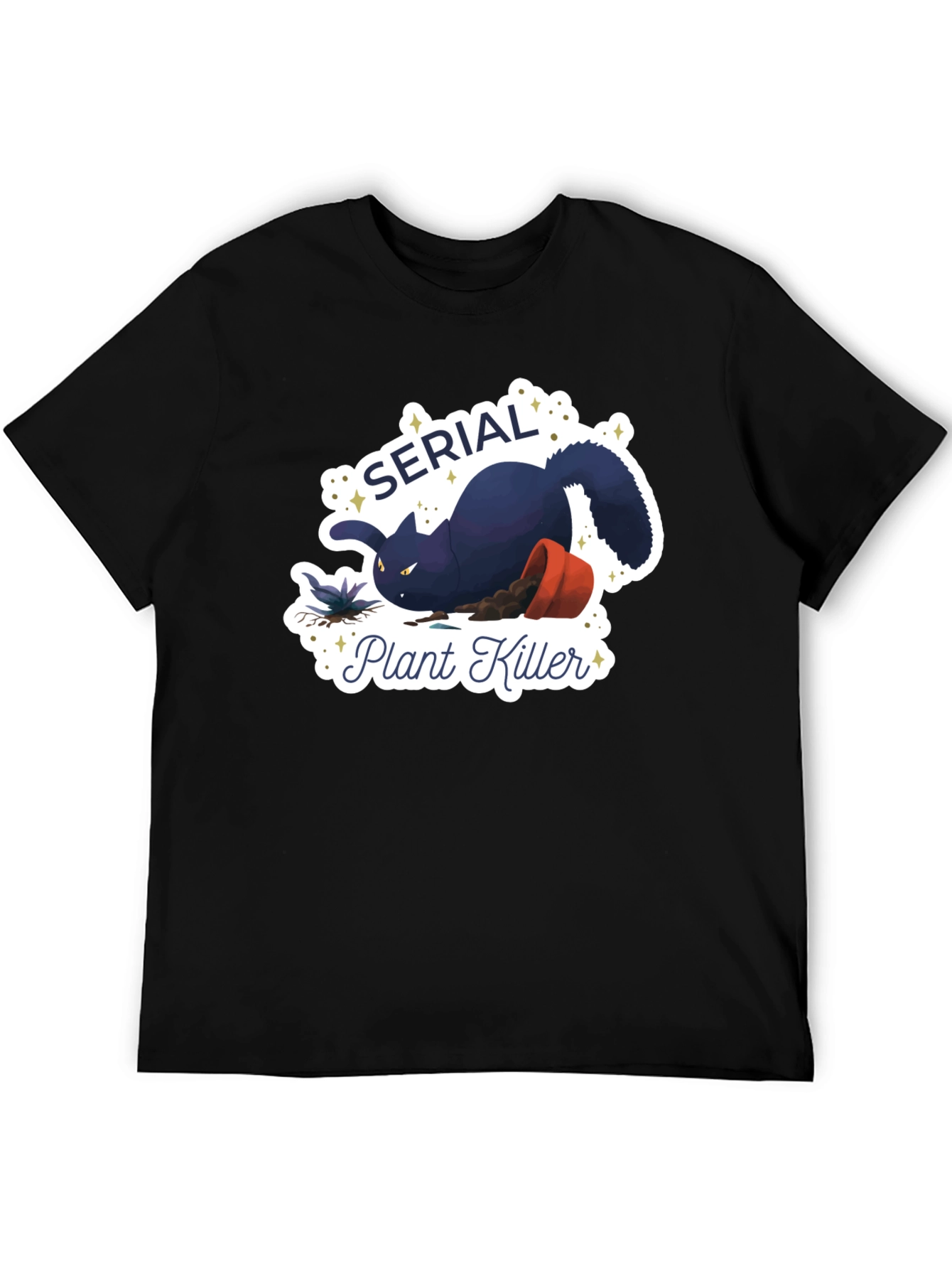 Serial Plant Killer Cat Graphic T-Shirt