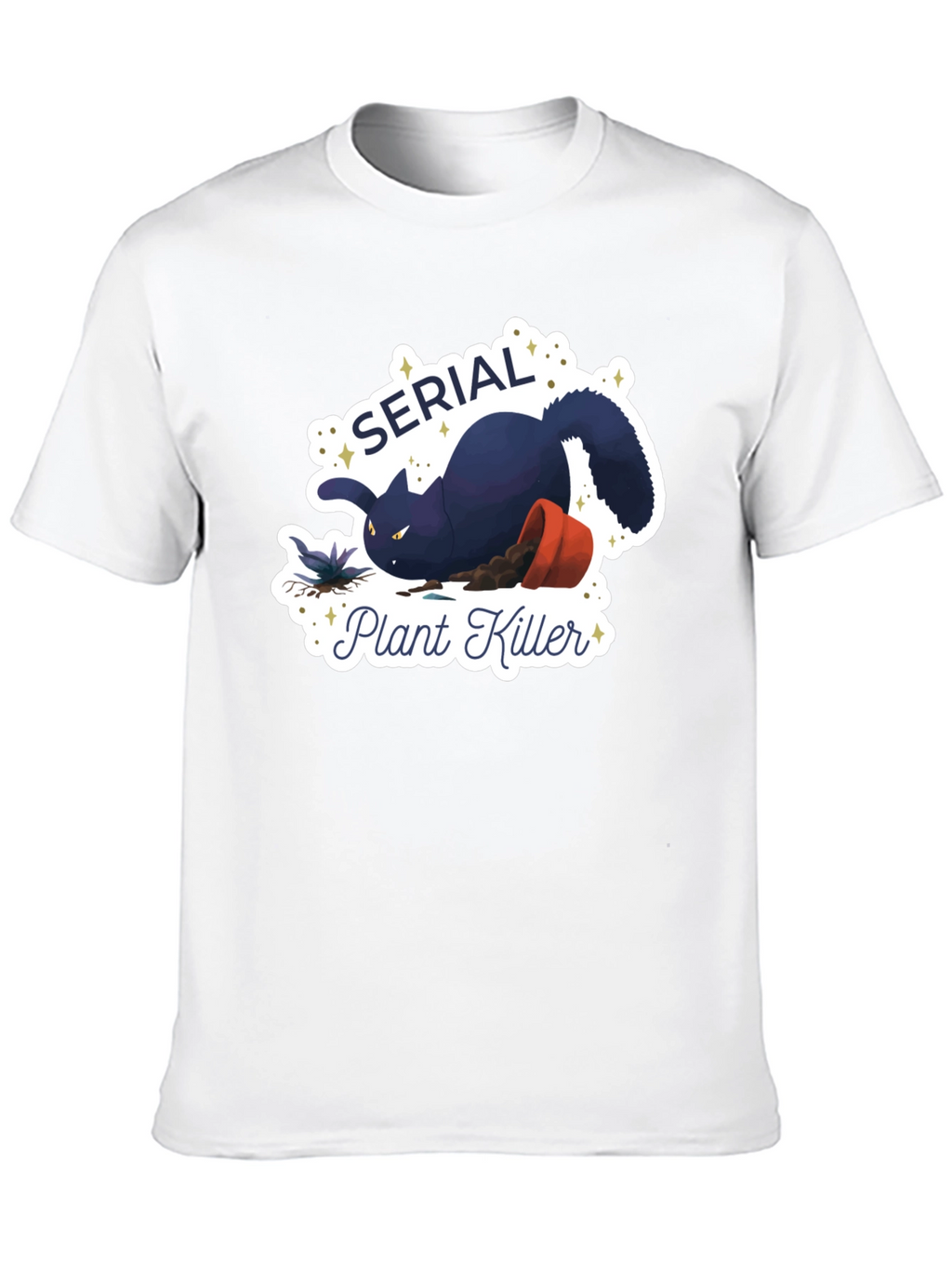 Serial Plant Killer Cat Graphic T-Shirt