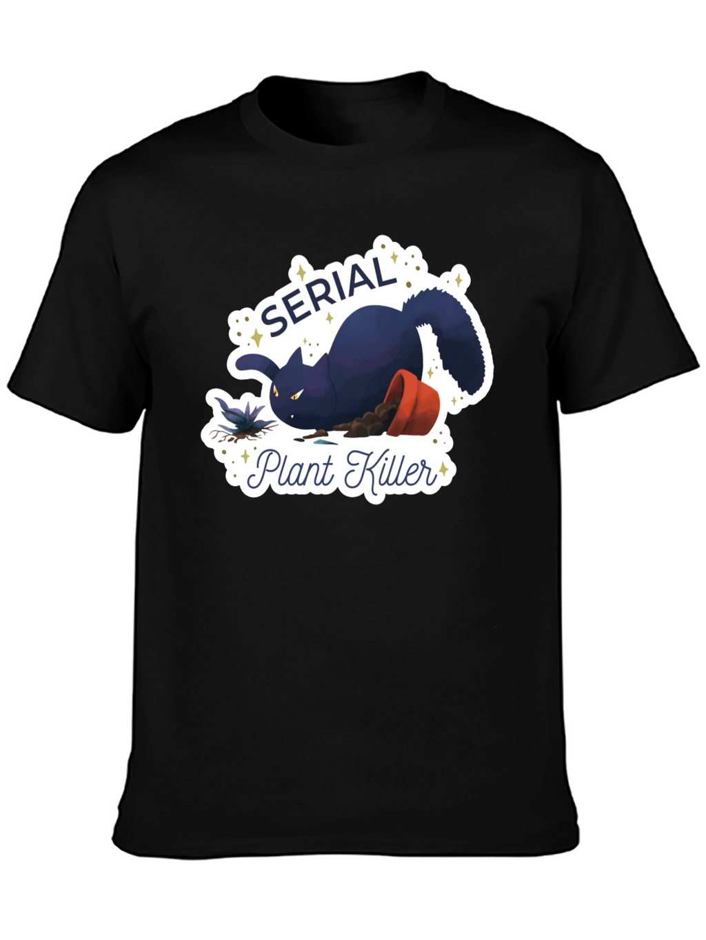 Serial Plant Killer Cat Graphic T-Shirt