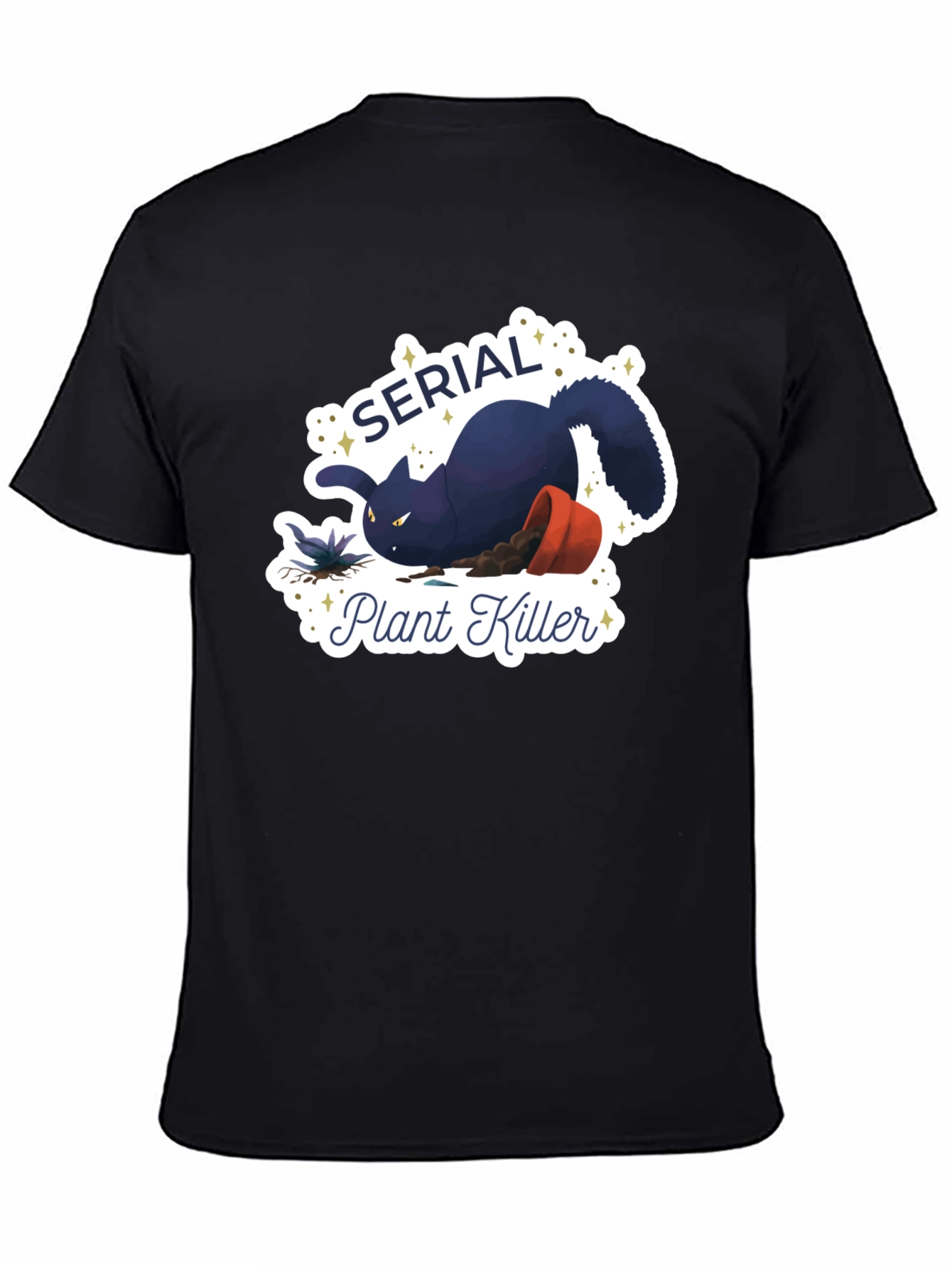 Serial Plant Killer Cat Graphic T-Shirt