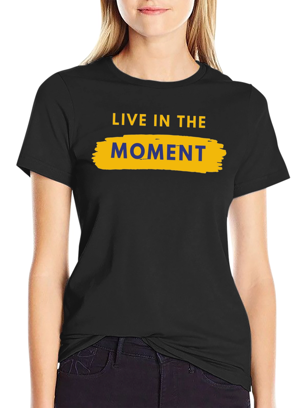 Live in the Moment Black Graphic Tee