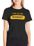 Live in the Moment Black Graphic Tee