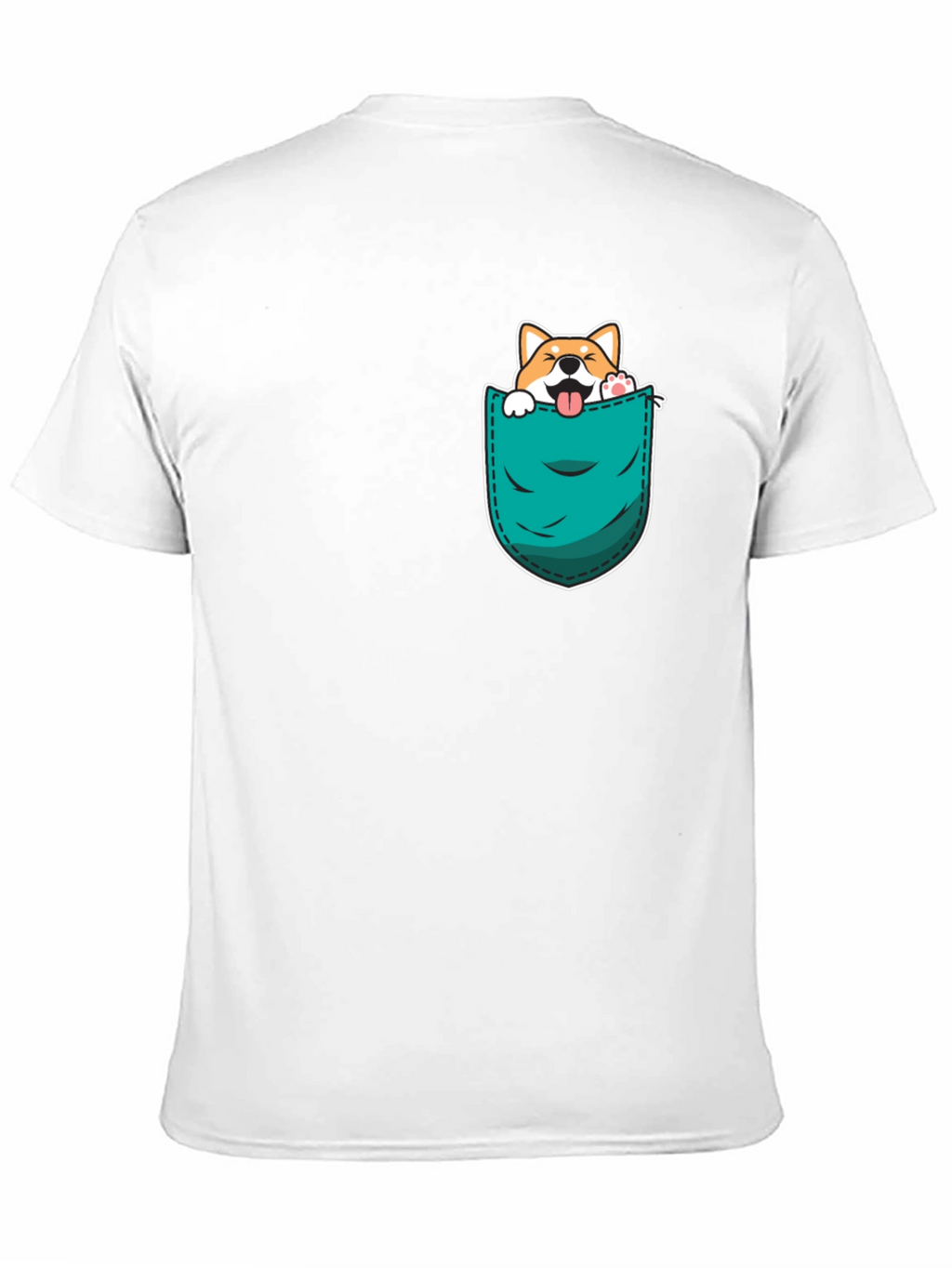 Cute Dog in Pocket Black T-Shirt