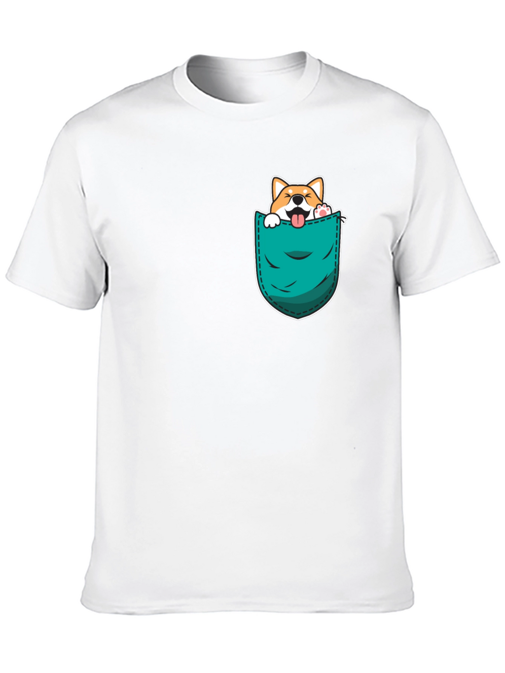 Cute Dog in Pocket Black T-Shirt