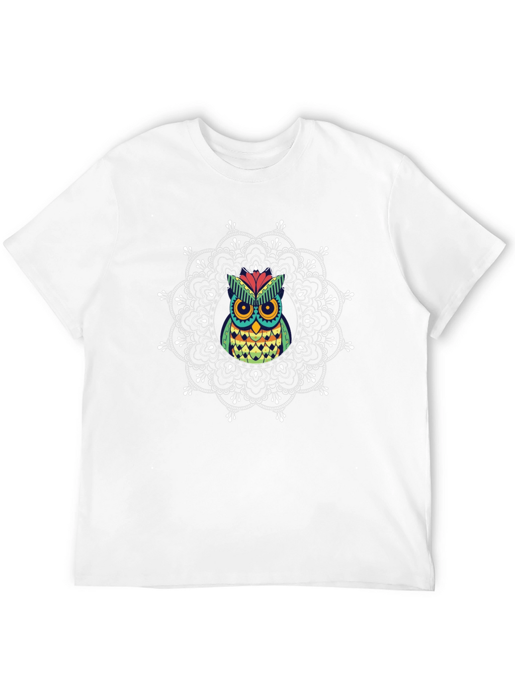 Owl Mandala Graphic Print T-Shirt