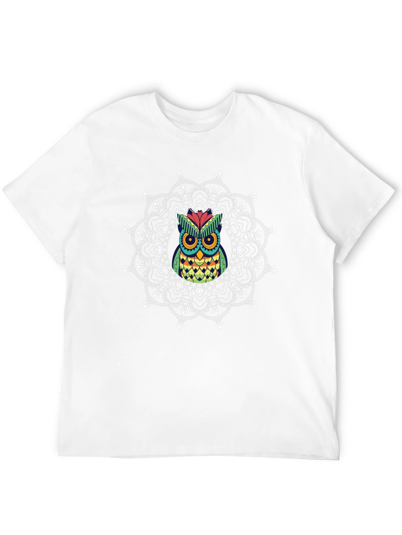 Owl Mandala Graphic Print T-Shirt