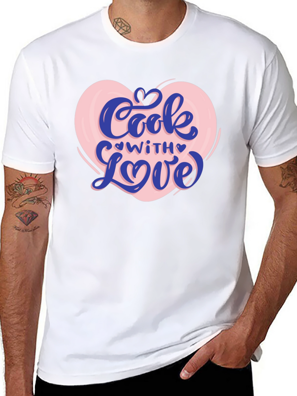 Cook With Love Graphic T-Shirt - Black