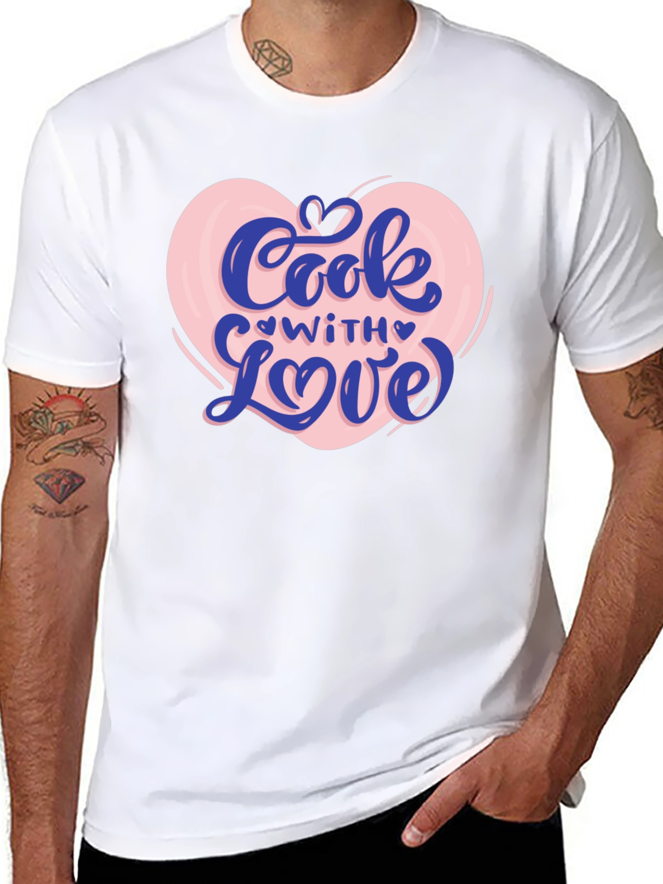 Cook With Love Graphic T-Shirt - Black
