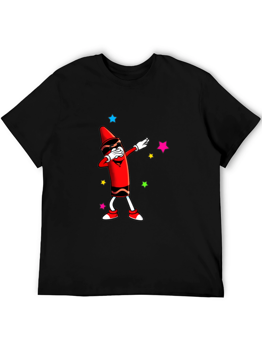 Dabbing Crayon Graphic Tee - Black Casual Top