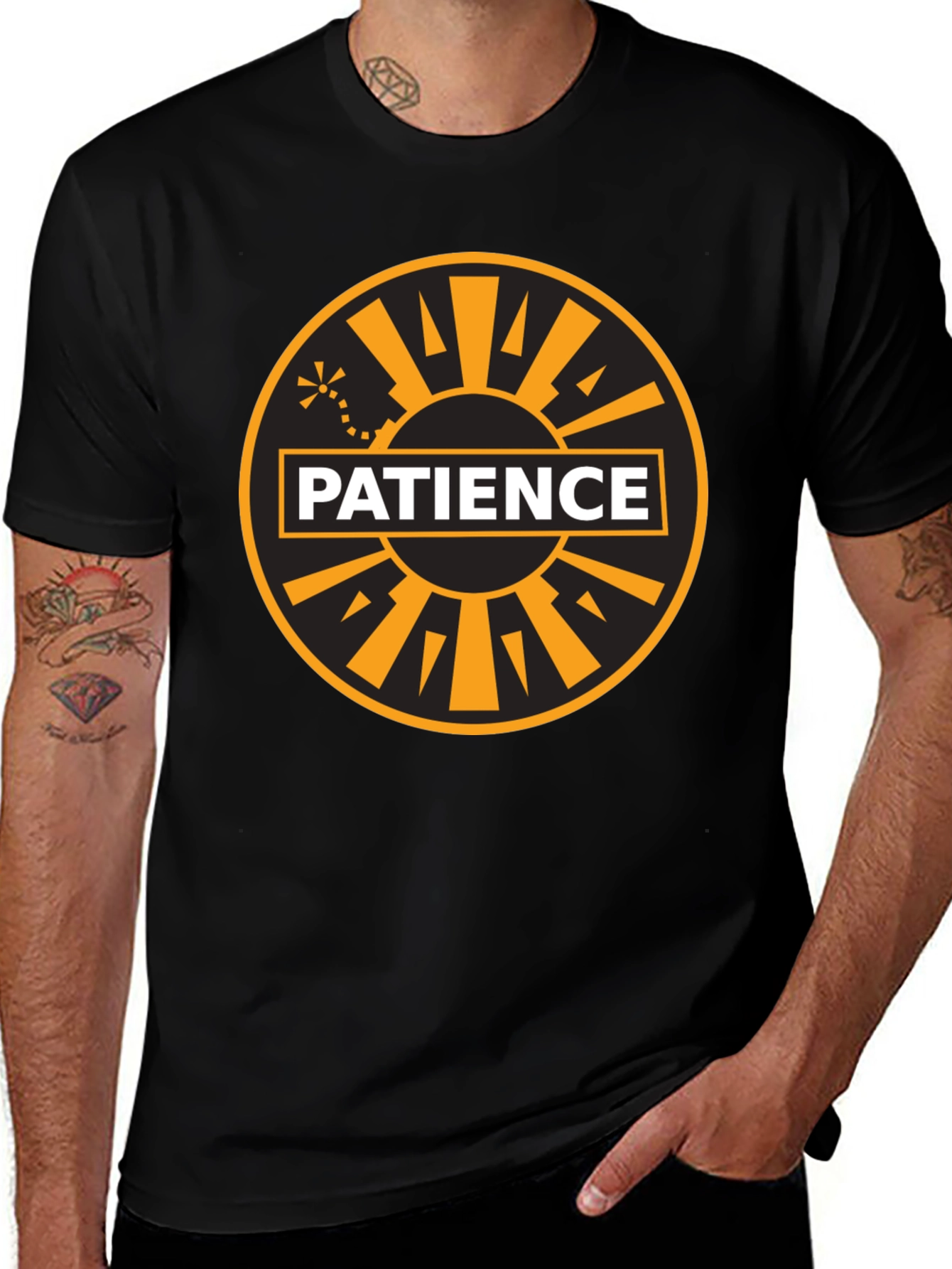 Patience Graphic Tee - Black Cotton Blend