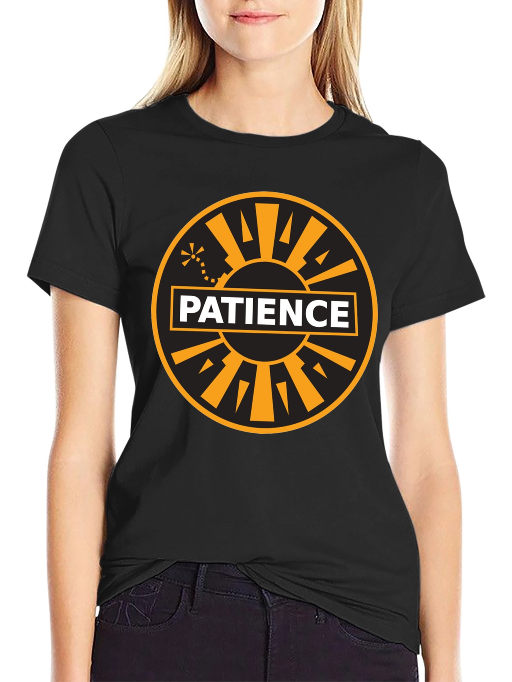 Patience Graphic Tee - Black Cotton Blend