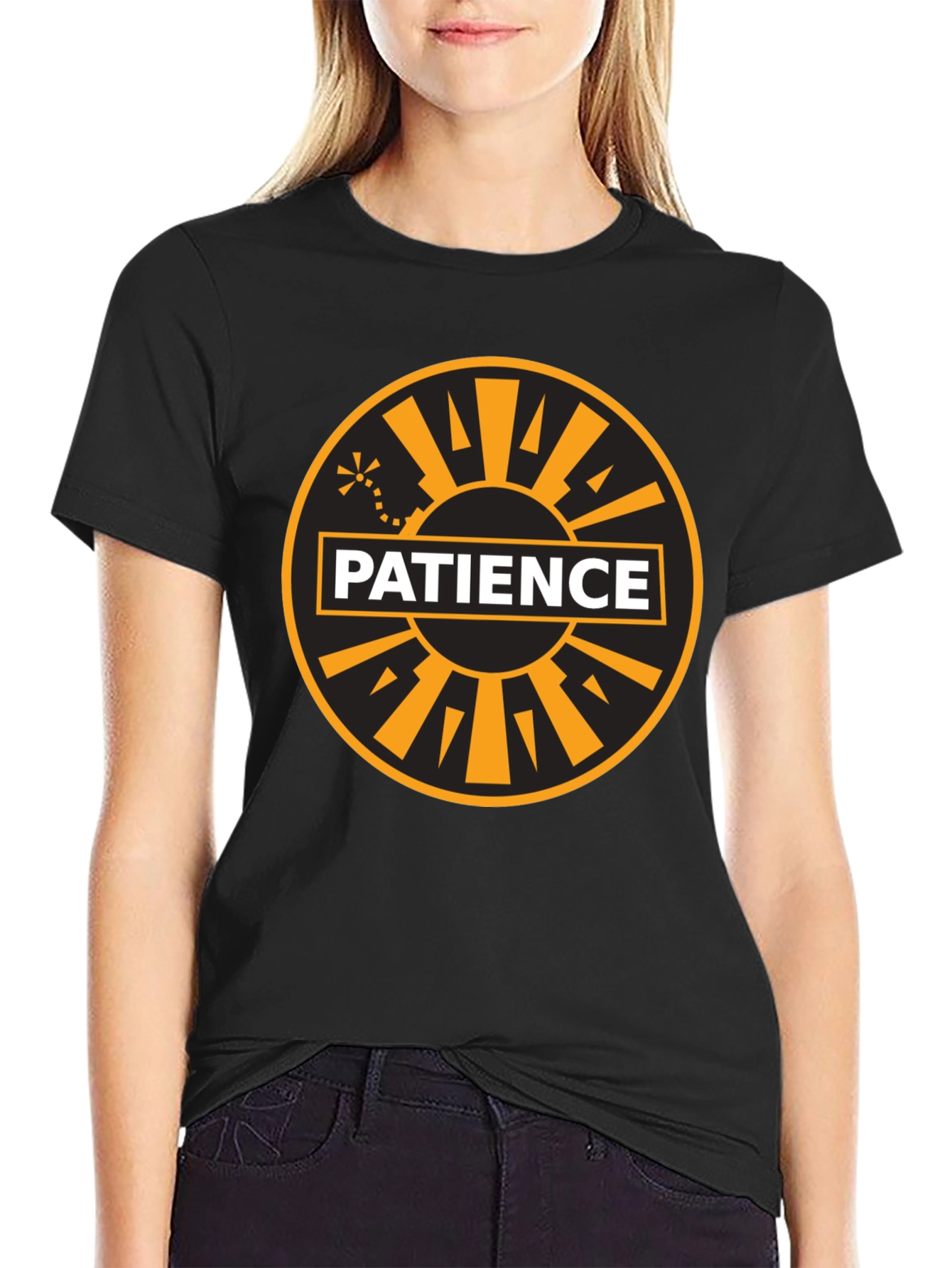 Patience Graphic Tee - Black Cotton Blend