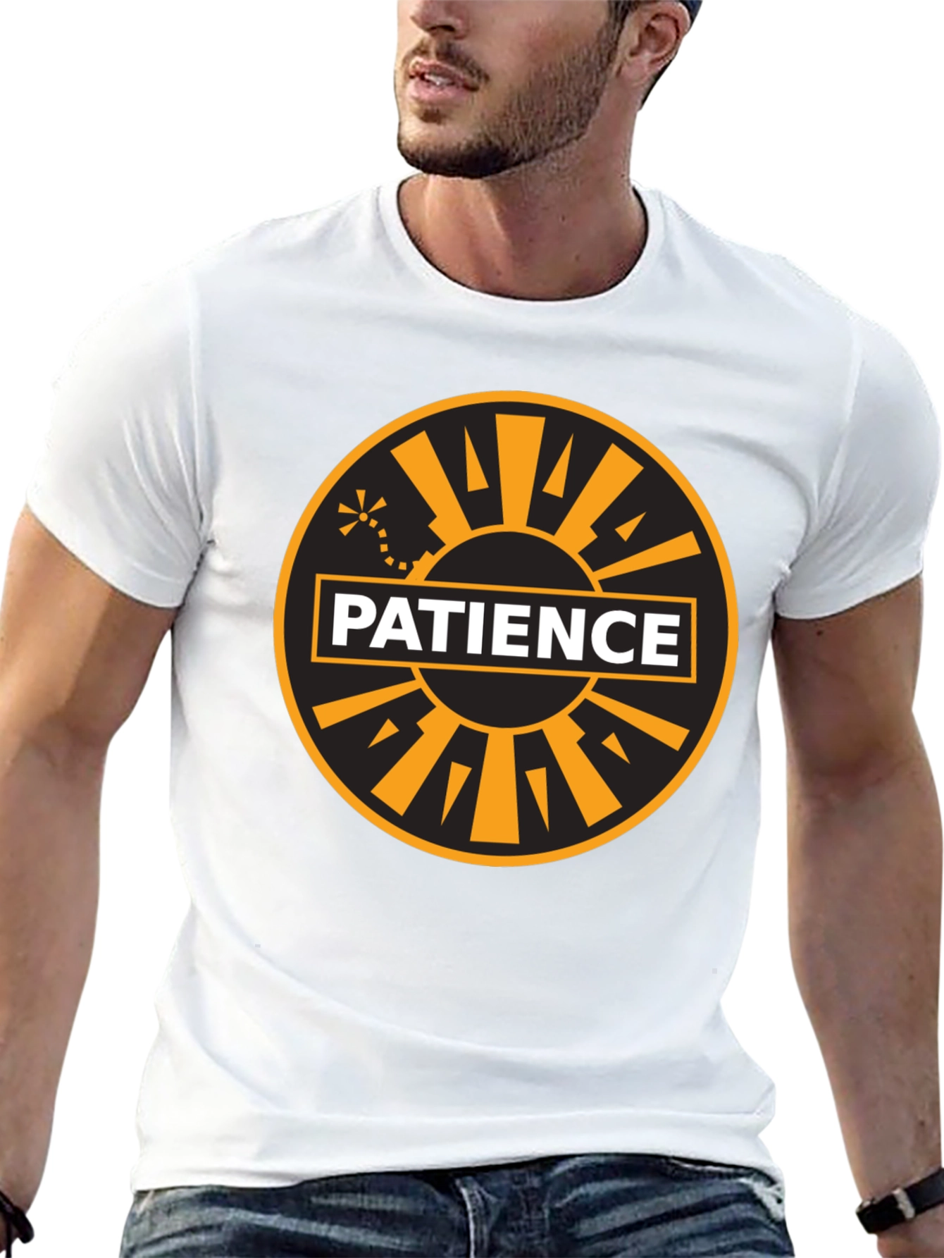 Patience Graphic Tee - Black Cotton Blend
