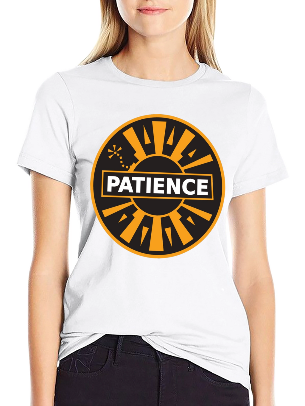 Patience Graphic Tee - Black Cotton Blend