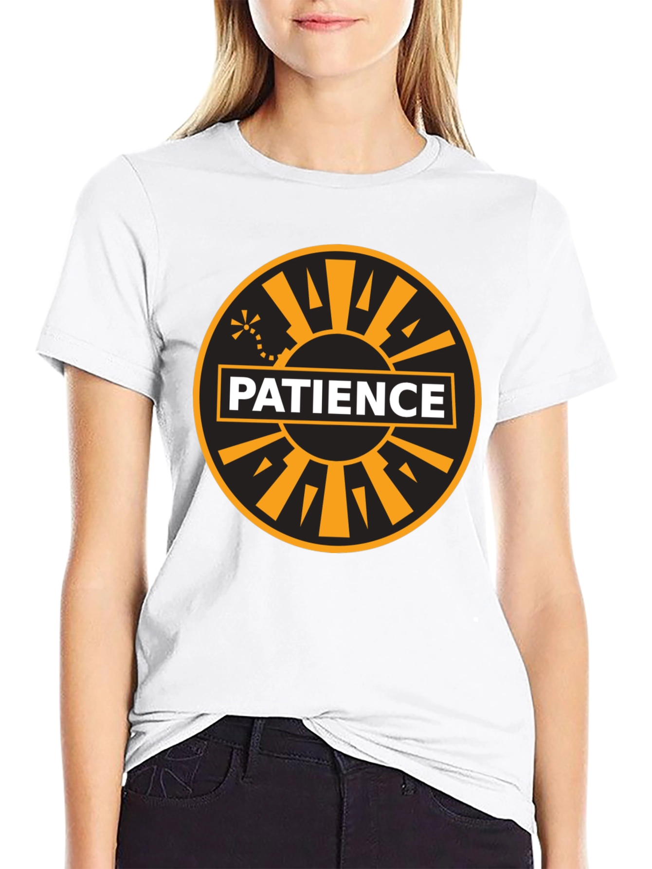 Patience Graphic Tee - Black Cotton Blend