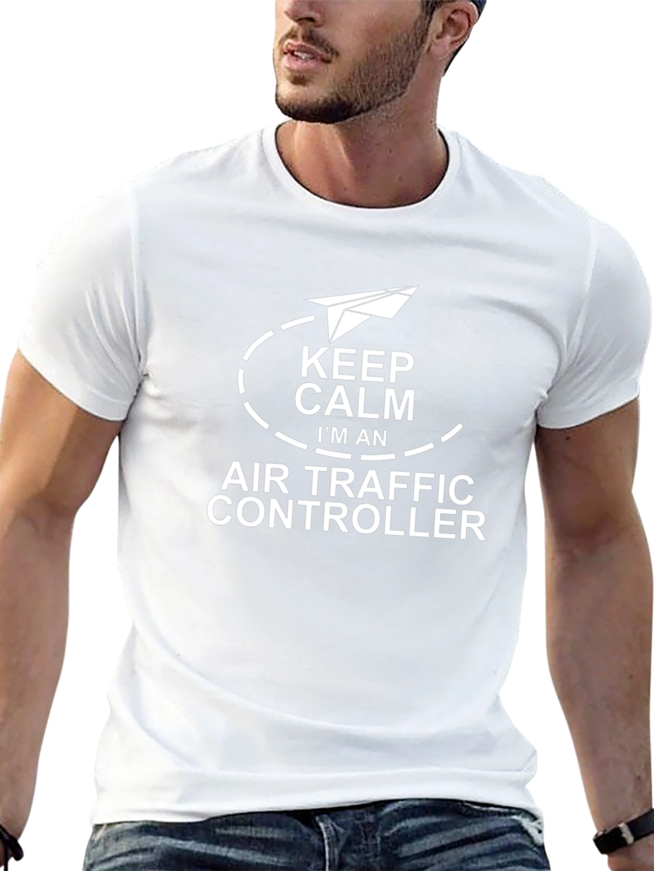 Keep Calm Air Traffic Controller Black T-Shirt