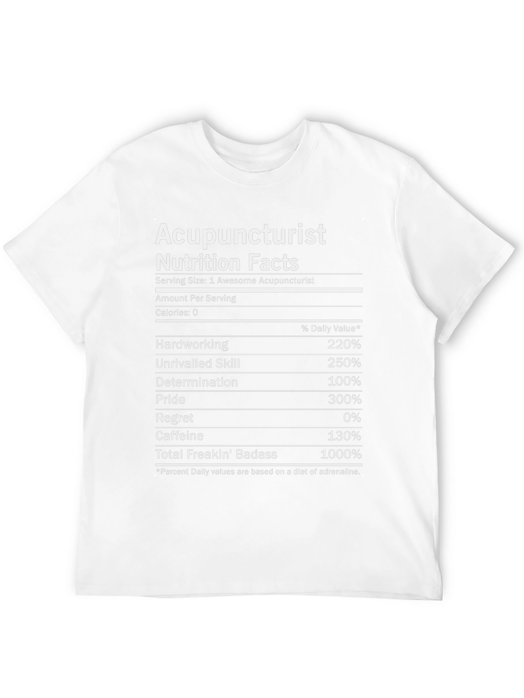Acupuncturist Nutrition Facts Funny T-Shirt
