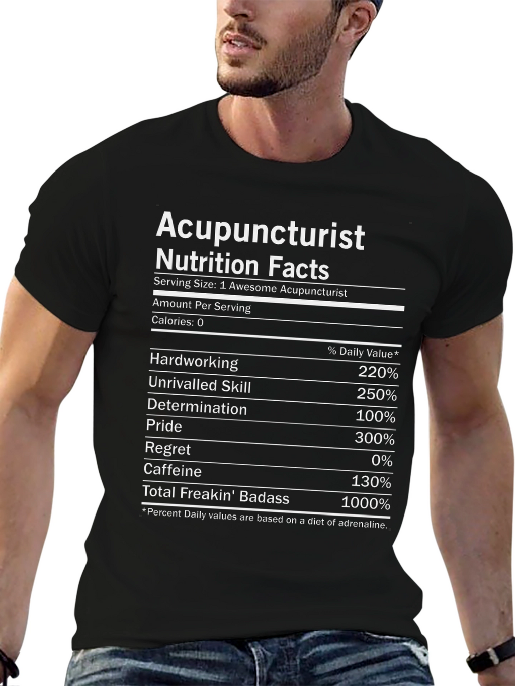 Acupuncturist Nutrition Facts Funny T-Shirt