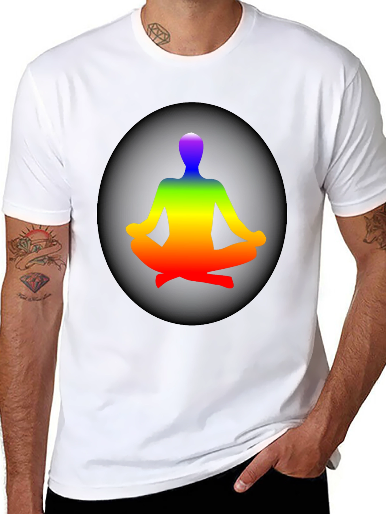 Rainbow Meditation T-Shirt - Zen Style