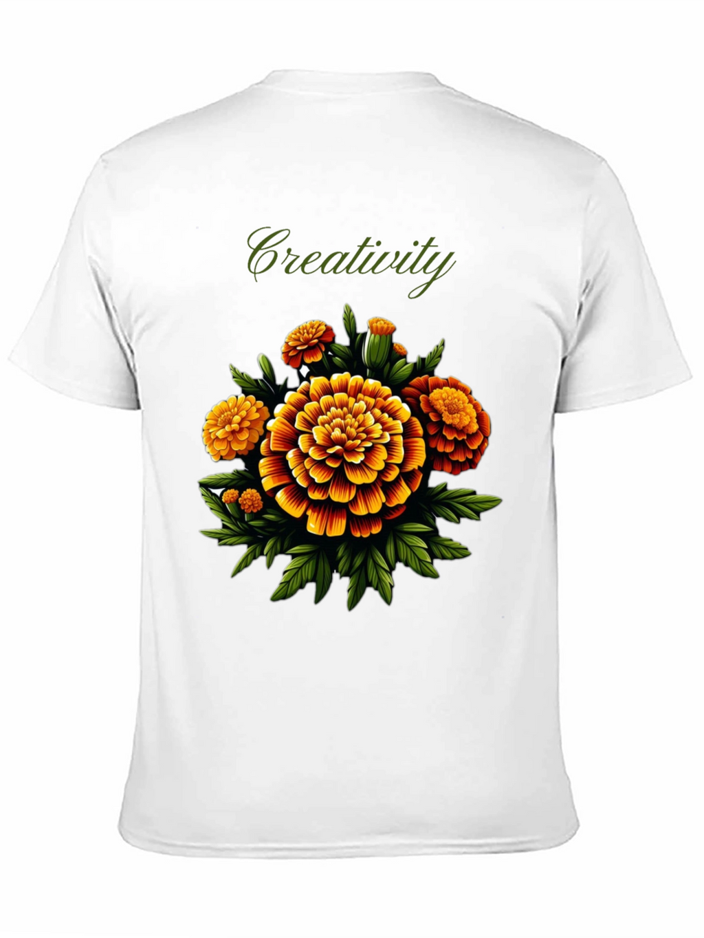 Creativity Marigold Floral Graphic Tee