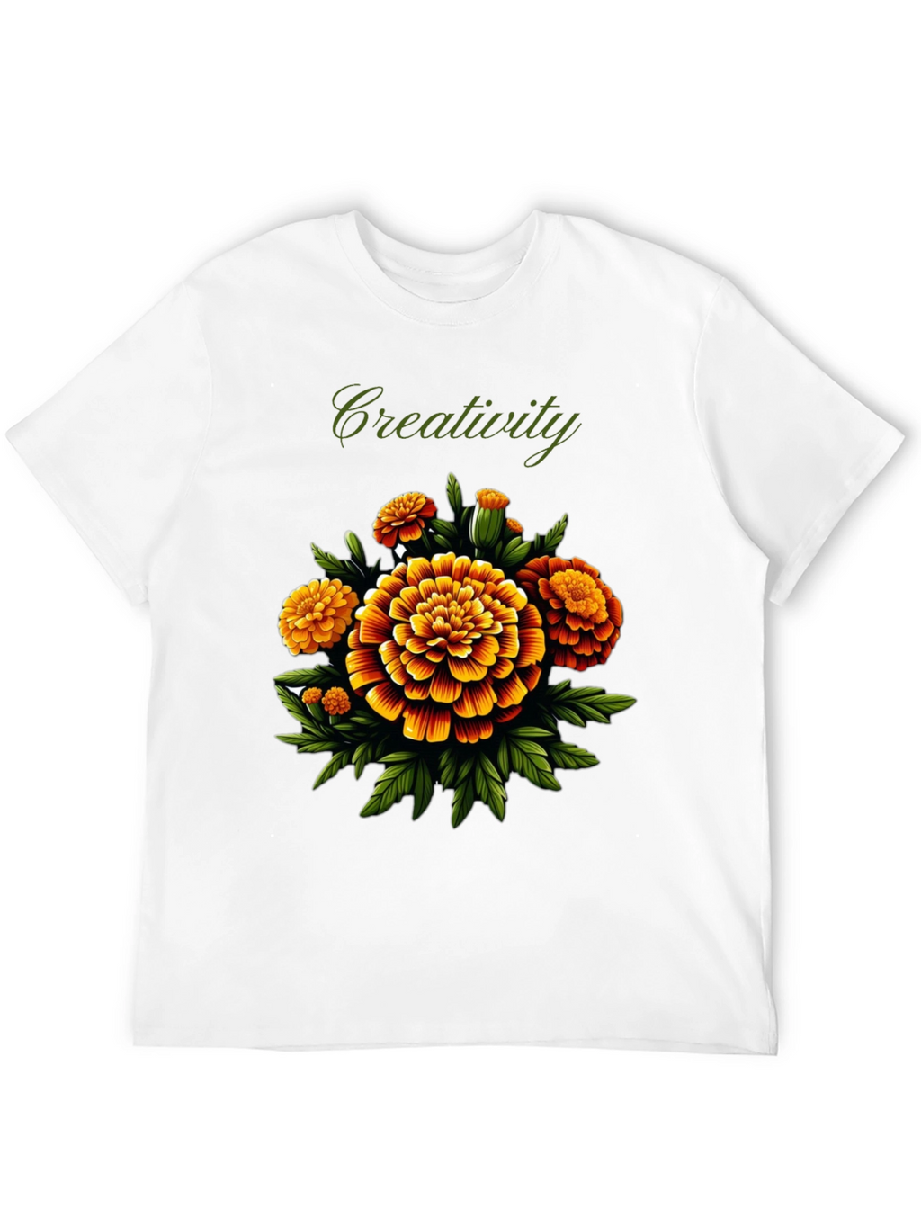Creativity Marigold Floral Graphic Tee