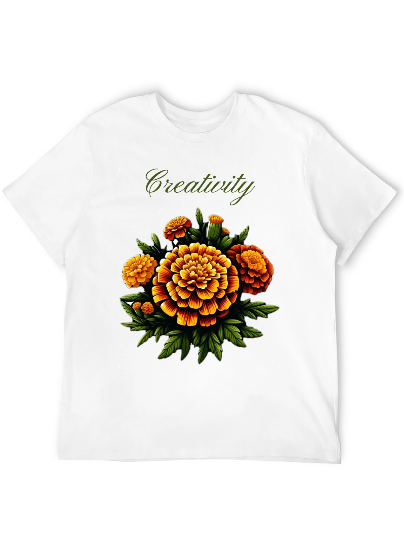 Creativity Marigold Floral Graphic Tee