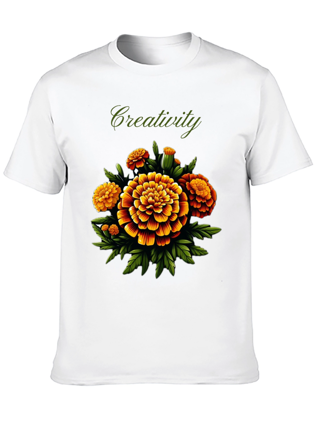 Creativity Marigold Floral Graphic Tee