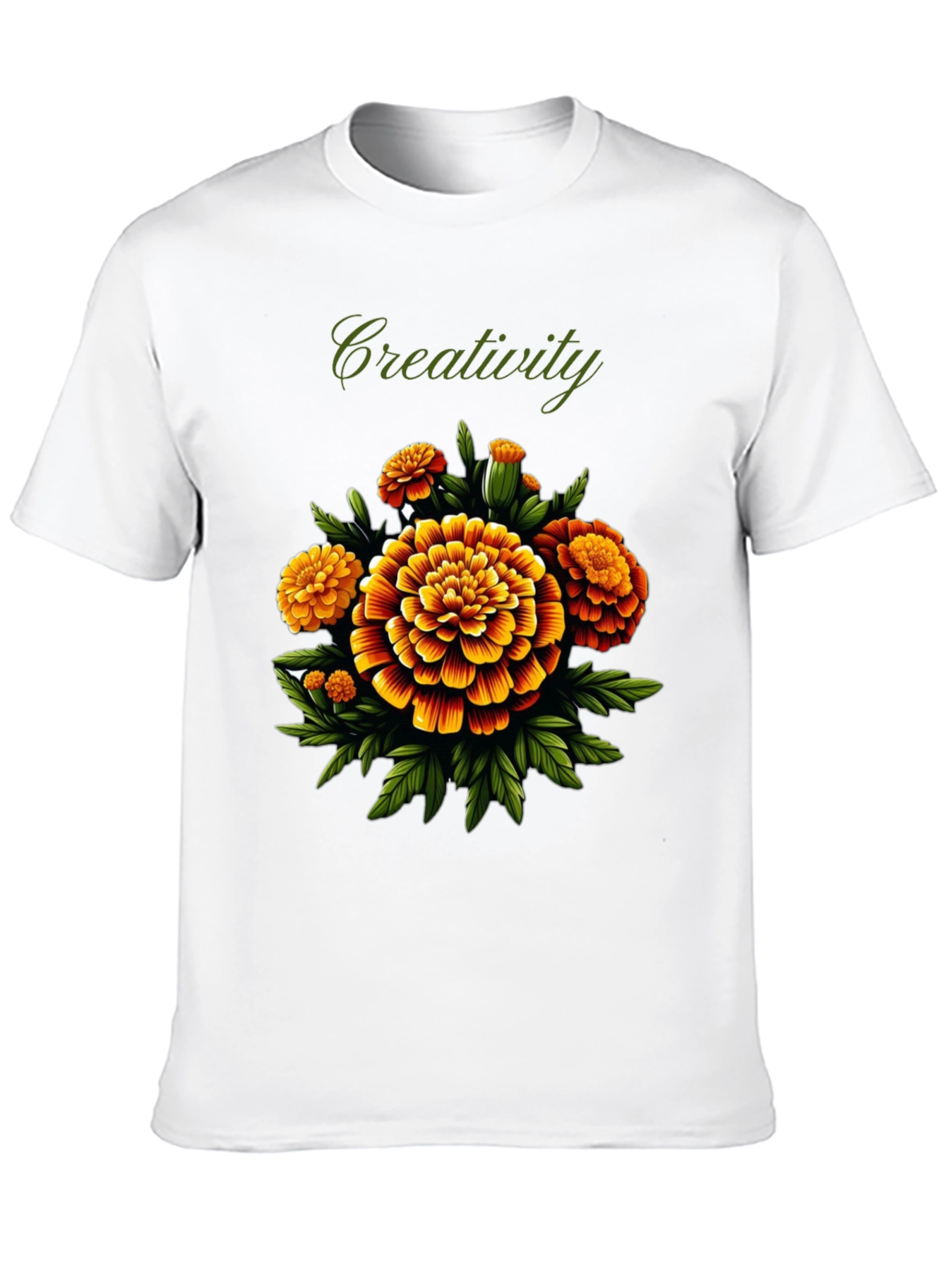 Creativity Marigold Floral Graphic Tee