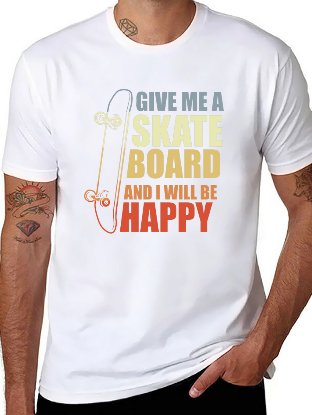Skateboard Lover Graphic Tee - Give Me A Skateboard