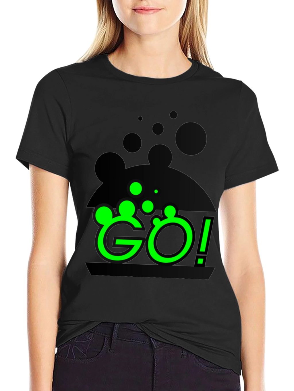 Go! Black Graphic Tee
