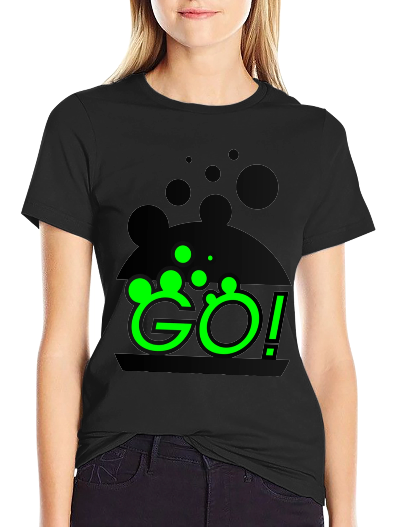 Go! Black Graphic Tee