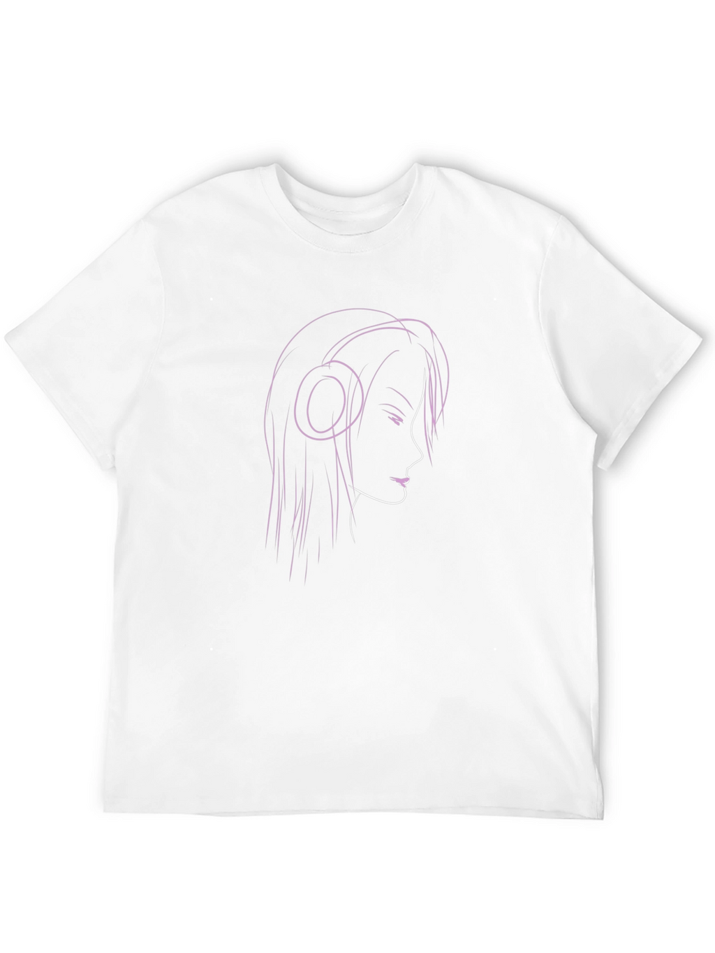 Headphones Girl T-Shirt - Stylish Black Tee