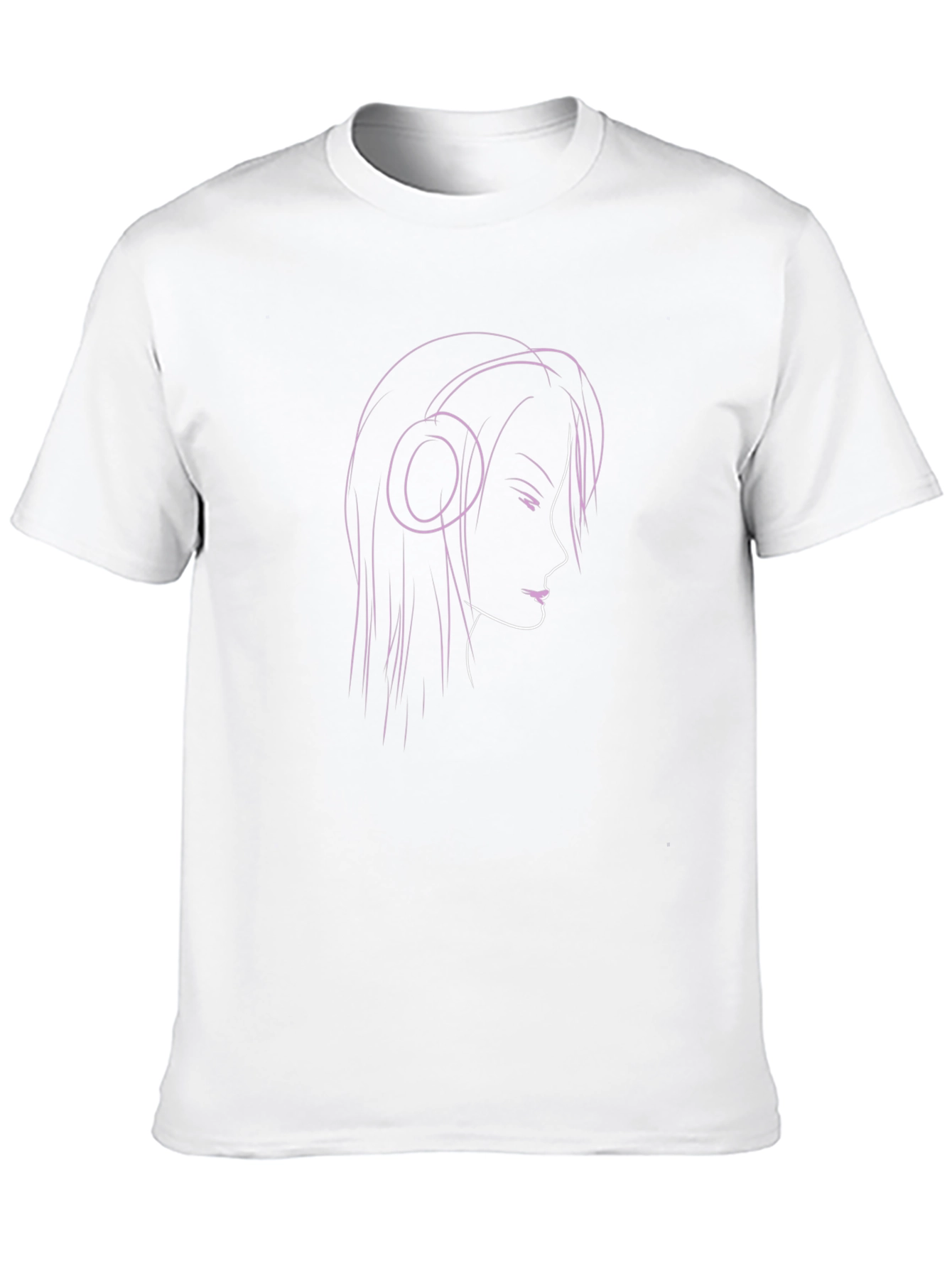 Headphones Girl T-Shirt - Stylish Black Tee