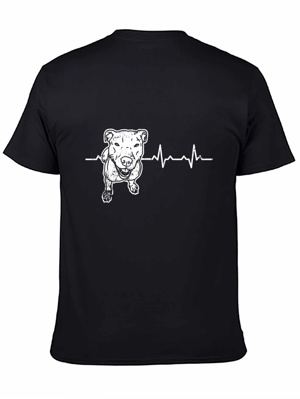 Dog Heartbeat Graphic Tee - Black Cotton Blend