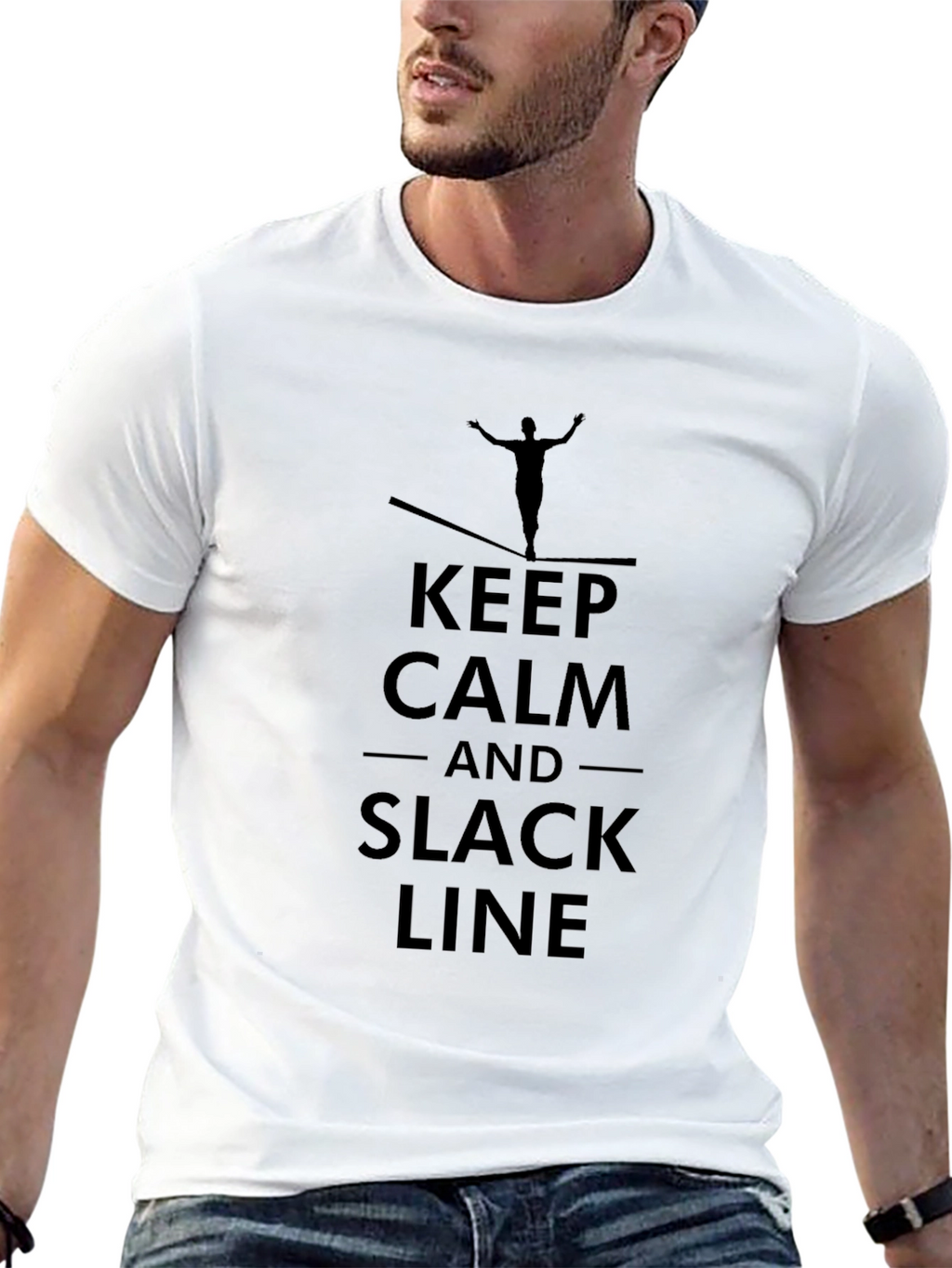 Keep Calm and Slack Line T-Shirt - Black