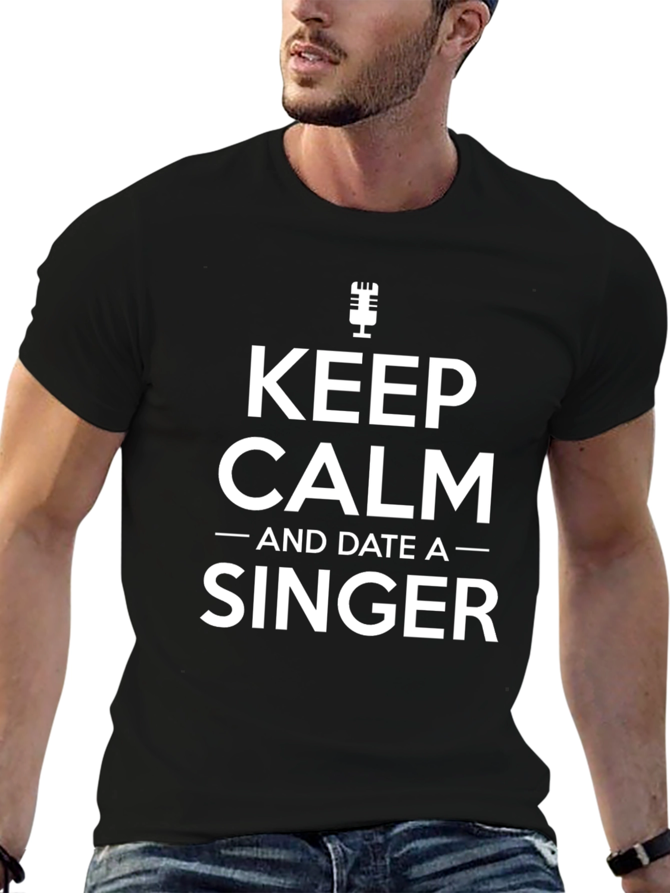 Keep Calm and Date a Singer Black T-Shirt