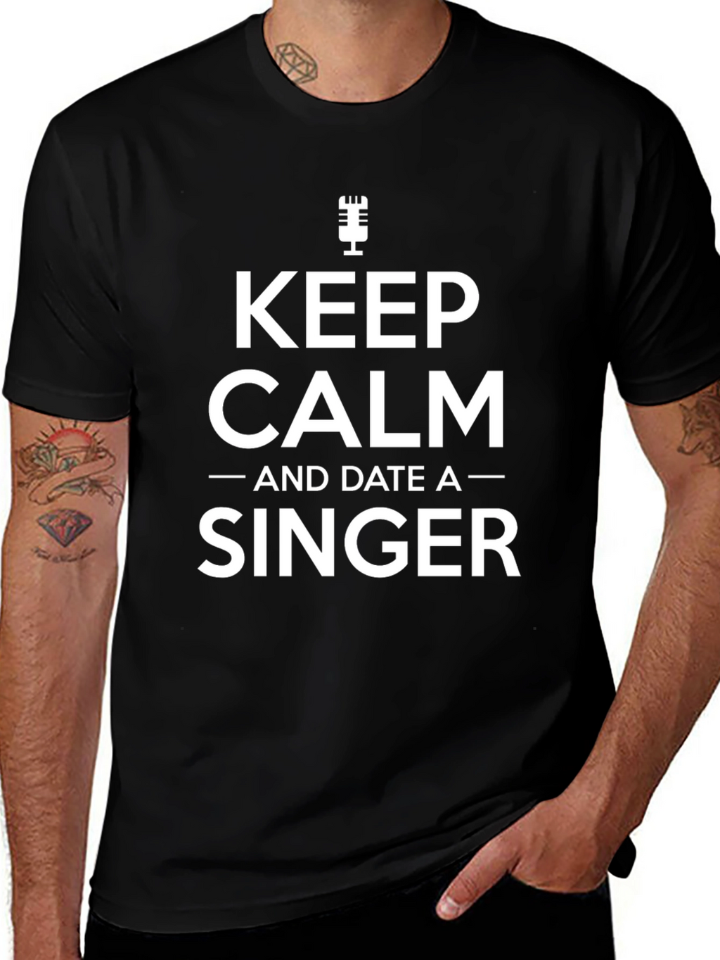Keep Calm and Date a Singer Black T-Shirt