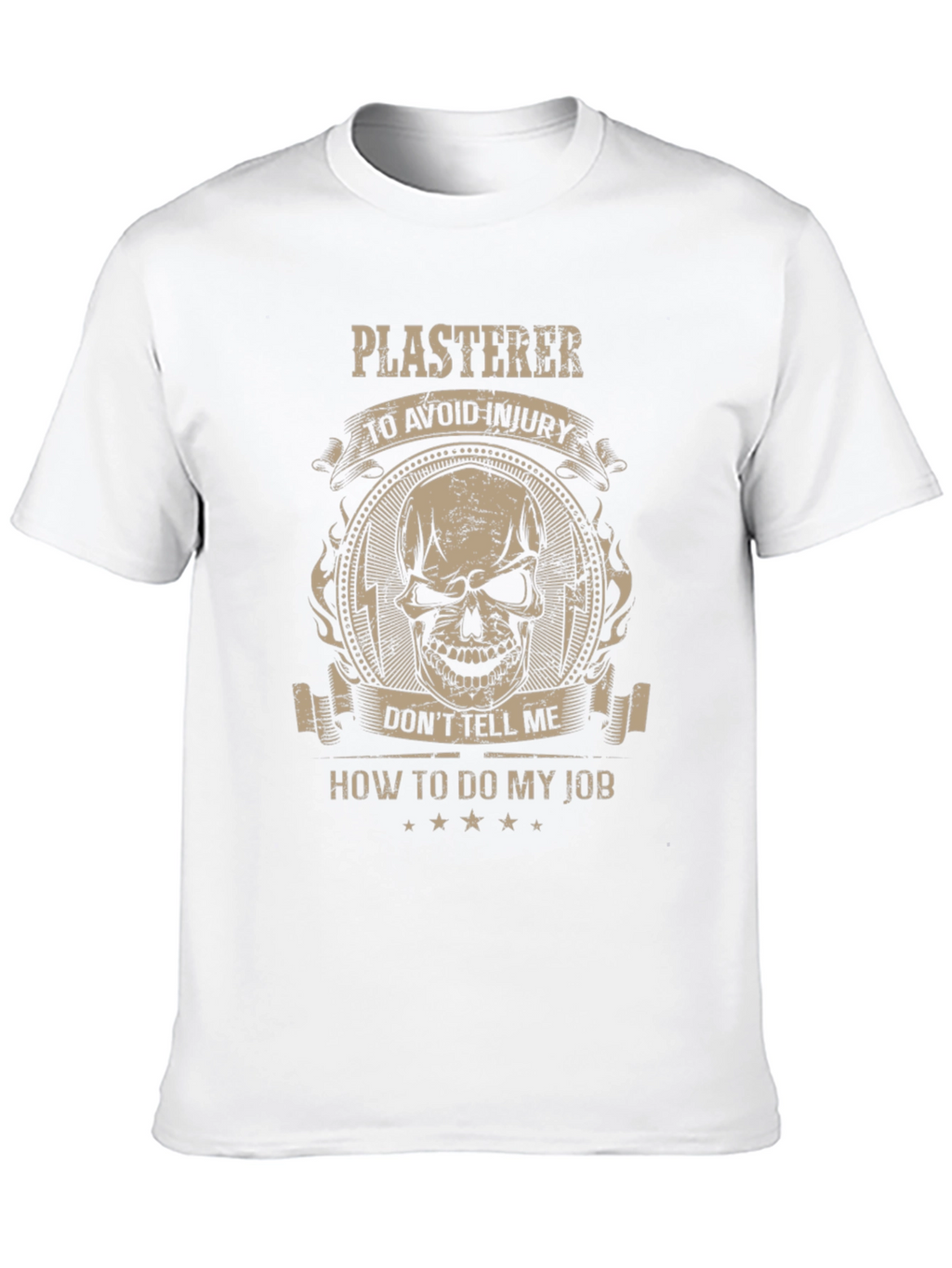Plasterer Skull Graphic T-Shirt - Avoid Injury
