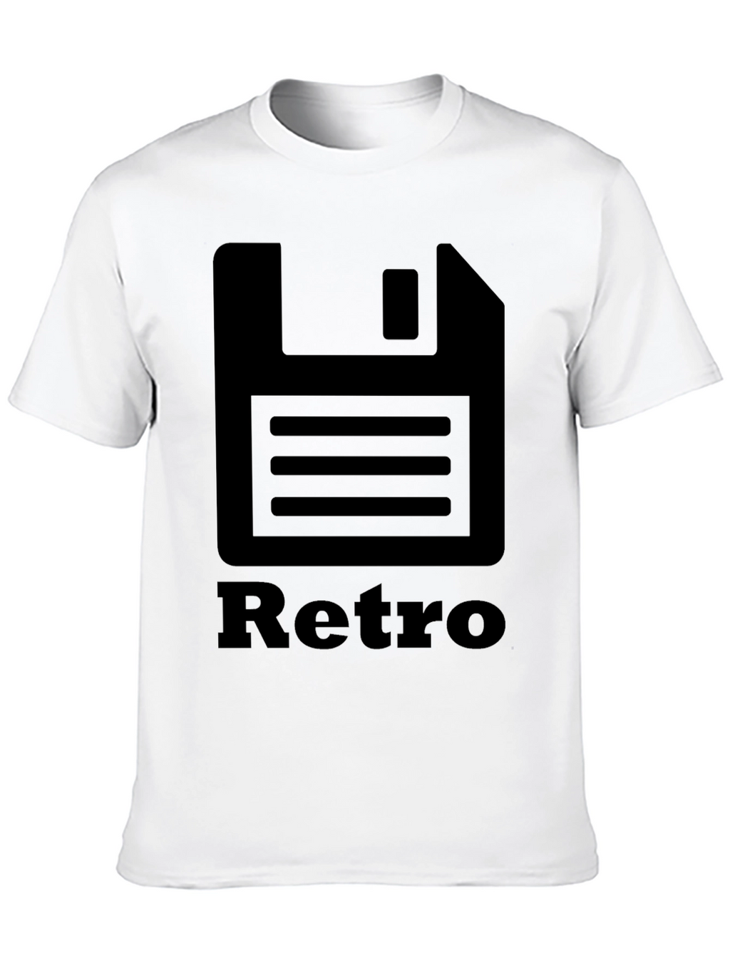 Retro Floppy Disk Black T-Shirt