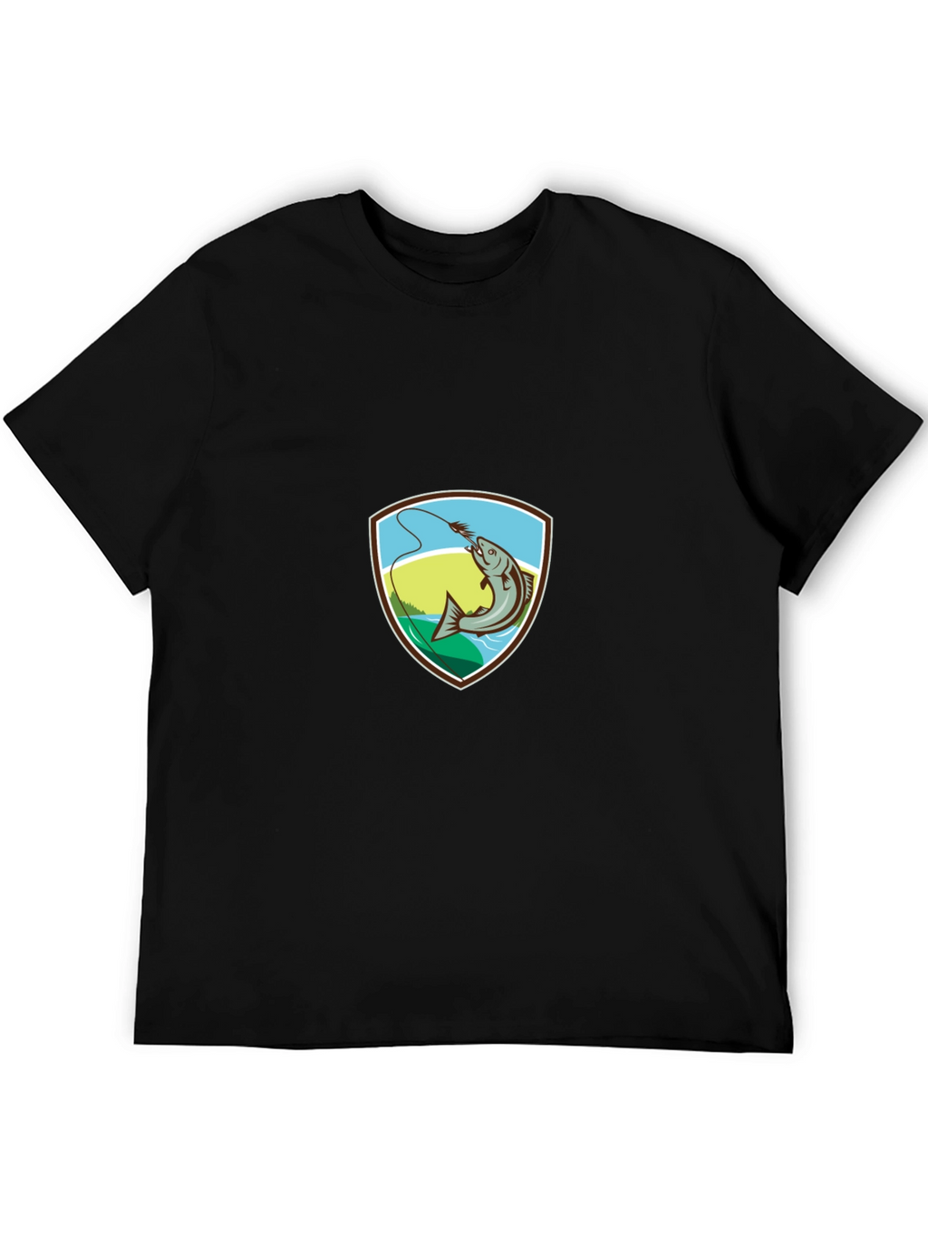 Fishing T-Shirt: Retro Fish Badge
