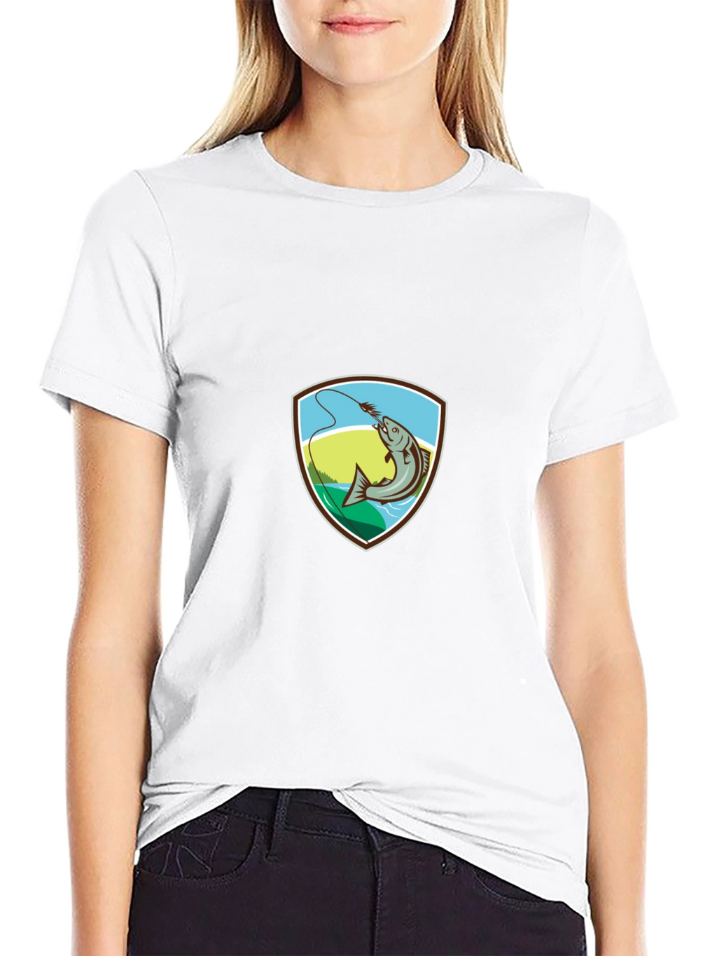 Fishing T-Shirt: Retro Fish Badge