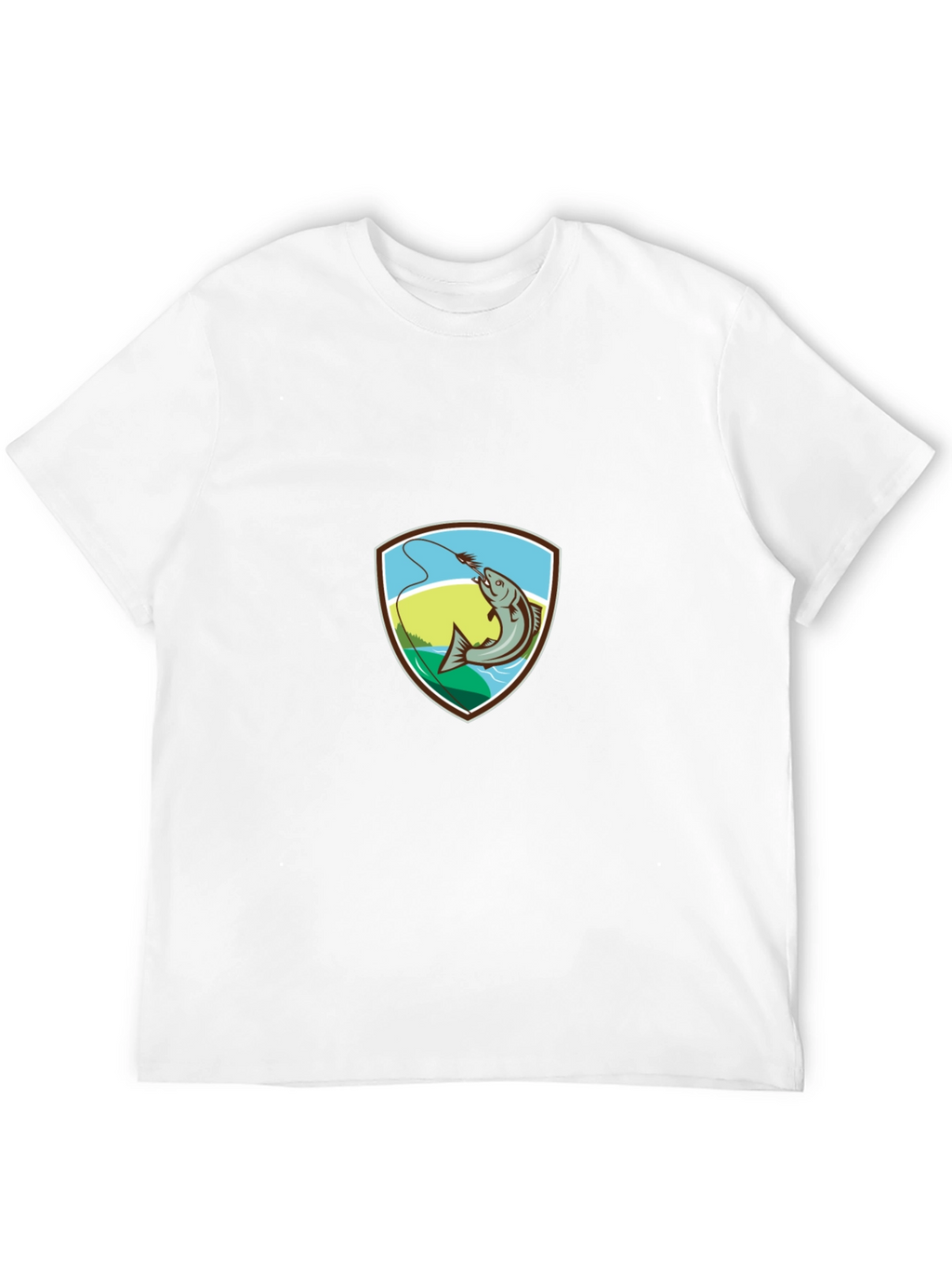 Fishing T-Shirt: Retro Fish Badge