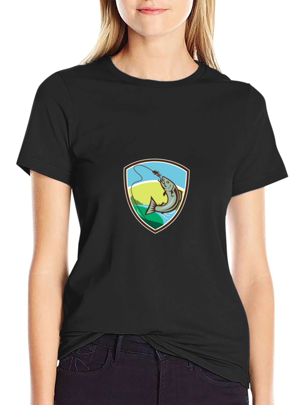 Fishing T-Shirt: Retro Fish Badge