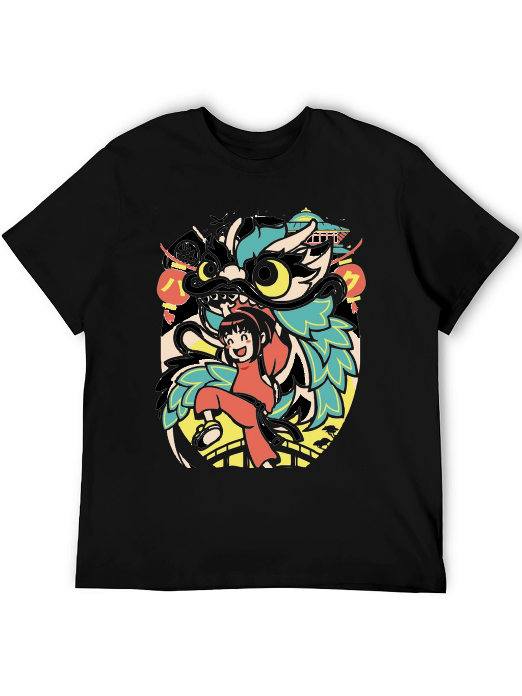 Dragon Dance Graphic Tee - Cool Asian Inspired Design