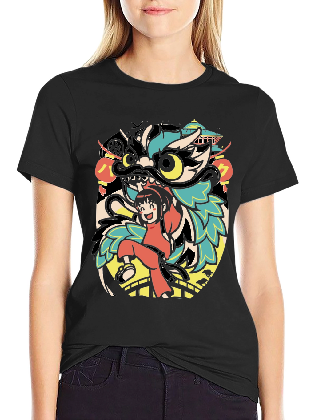 Dragon Dance Graphic Tee - Cool Asian Inspired Design